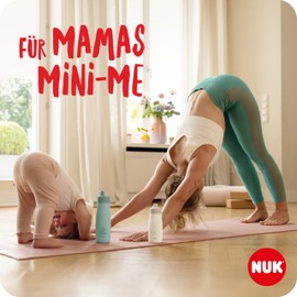 NUK Mini-Me Cup Set for Toddlers, Sip & Flip Attachments, 9-12+ Months, 300 ml & 500 ml, Drinking Bottles for Children, Leak-Proof, Bite-Resistant Spout & Straw, Shatterproof, Mint Dots & Bee