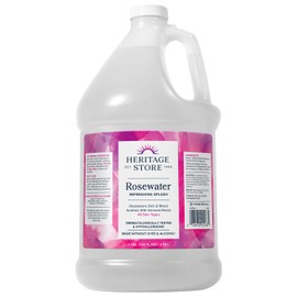 HERITAGE STORE Rosewater - Refreshing Splash for Glowing Skin with Damask Rose - All Skin Types - Hydrating Rose Water for Face - Made Without Alcohol, Hypoallergenic, Vegan, 60-Day Guarantee, 1 Gal.