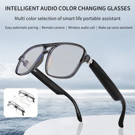 Piluyaa Smart Glasses Bluetooth Audio Sunglasses for Men Women with Dual Stereo Speakers, Open Ear Music &HD Calling, Touch &Voice Assistant, UV Protection——GS10 White