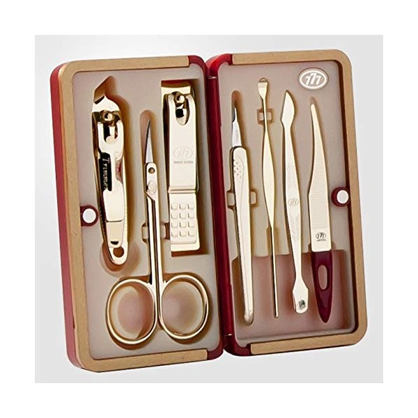 K-Beauty! World No. 1. Three Seven (777) Premium Quality Gift Travel Manicure Grooming Kit Nail Clipper Set (7 PCs, 4115BUG), MADE IN KOREA, SINCE 1975. (1)