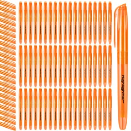 Fulmoon 80 Pieces Highlighters, Chisel Tip Bright Colors Quick Drying Markers for Adults Kids Highlighting in the Home School Office (Orange)