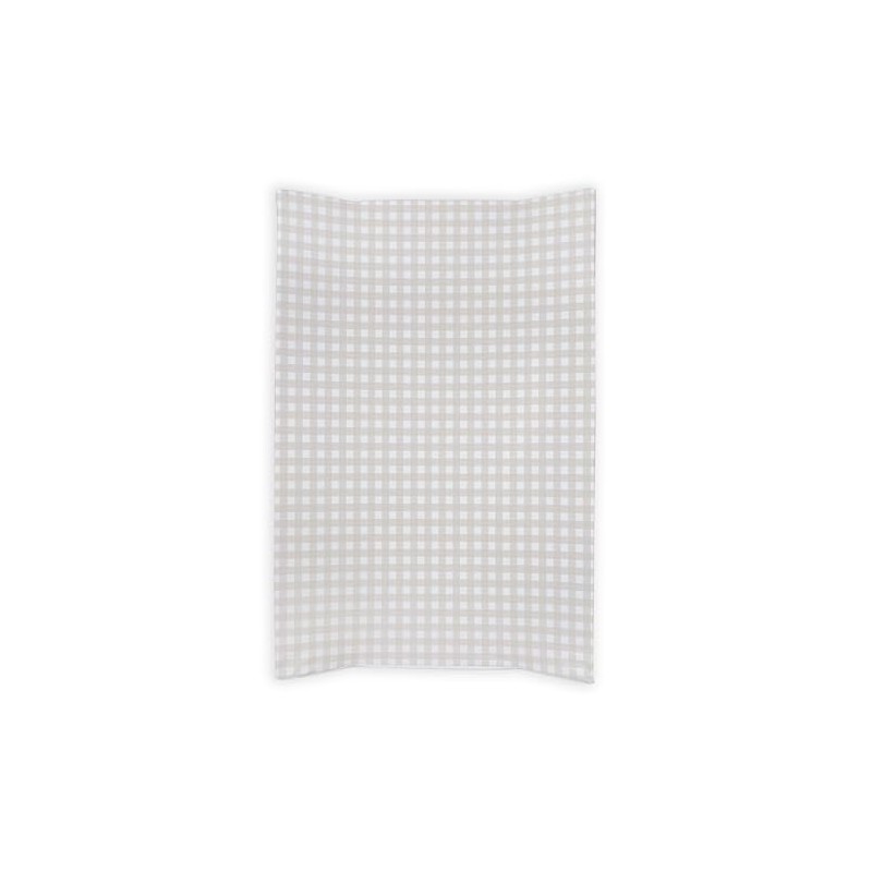Deluxe Anti Roll Wedge Baby Changing Mat, Oat Gingham, Waterproof