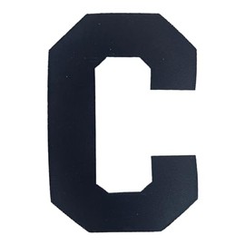 Generic Hockey Jersey Captain Patch, Letter C, Iron On Twill, 4”, Navy Blue