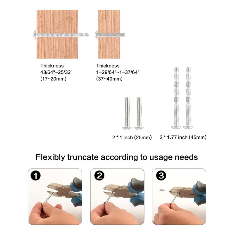 funifiti 5 Pack Long Handles for Kitchen Cabinet Modern White