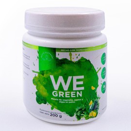 WE White Elephant | WEgreen, Concentrado de Vegetales, Pastos y Algas con Espirulina y Chlorella, Hecho con Ingredientes Orgánicos, con Alto Contenido en Fitonutrientes, Clorofila, Enzimas, Vitaminas y Minerales, Producto Vegano 200 gr