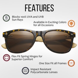 Got Shades Wholesale Bamboo Sunglasses Retro 80's Wood Sunglasses Men-Cool Sunglasses for Men & Women-10 Pack