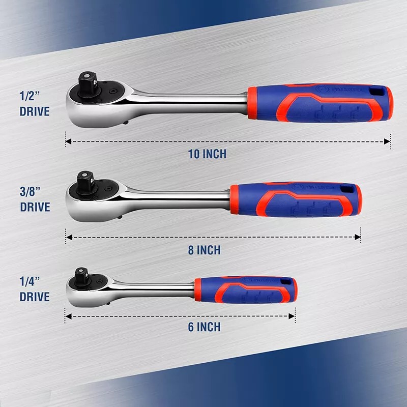 WORKPRO 3-Piece Ratchet Set 1/4" 3/8" 1/2" Drive Ratchet Wrench