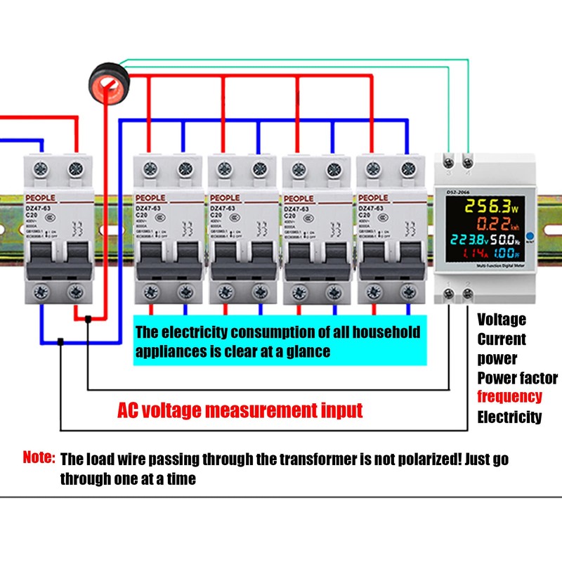 D52‑2066 Household Energy Meter Rail Type 220V Smart Single Phase