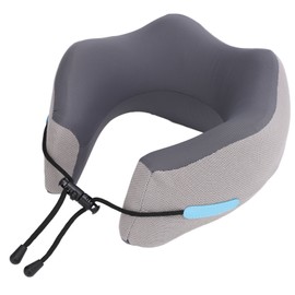 Travel Pillow for Neck Support Memory Foam Slow Rebound U Shaped Head Rest Cushion for Airplane Car Sitting Sleeping L Midnight gray