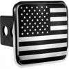 eVerHitch 2 Inch USA Black and Chrome Flag Hitch Cover