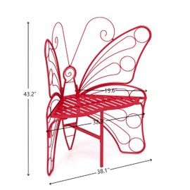 Udorich Enhance Your Garden with Modern Butterfly Cast Metal Garden Bench, Elegant Outdoor Seat for Patio, Park, or Entryway