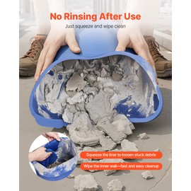 VEVOR 5 Gallon Bucket Liner for Concrete Mix, Reusable Silicone Mortar Bucket Liner for Thinset Paint Concrete Epoxy Mixing, Heavy-Duty Grout Mixer Insert Tool with Graduated Measurements, Blue