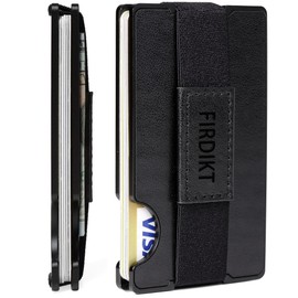 FIRDIKT Carbon Fiber Minimalist Wallet for Men Credit Card Holder Money Clip & Cash Strap Slim RFID Mens Wallets