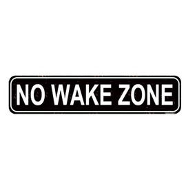 No Wake Zone Sign - Lake House Decor 16x4 Inch, Nautical Cottage Wall Art, Metal Tin Sign for Bedroom/Man Cave/Beach House, Rustic Cabin Signs, Outdoor Waterfront Docking Warning Plaque