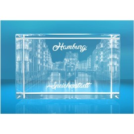 VIP-LASER 2D Glass Cuboid I Hamburg I Speicherstadt