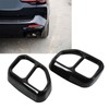 2pcs Gloss Black Car Tail Exhaust Pipe Cover Trim Stainless