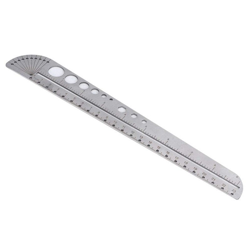 Compass Scale Ruler, Stainless Steel Multifunctional Scale Ruler Protractor Figure
