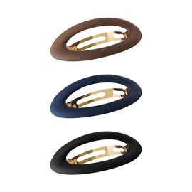 3 Pcs Large Oval Hair Clips Elegant Snap Hair Clips Big Flat Hair Clips Solid Color Matte Hair Clips French Hair Barrettes Fashion Hair Accessories