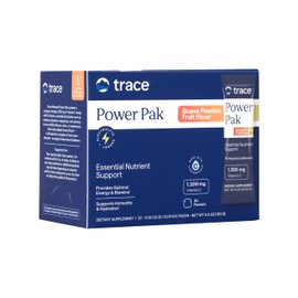 Trace Minerals Trace Minerals | Power Pak Electrolyte Powder Packets | 1200 mg Vitamin C, Zinc, Magnesium | Boost Immunity, Hydration and Natural Energy | Guava Passionfruit | 30 Packets