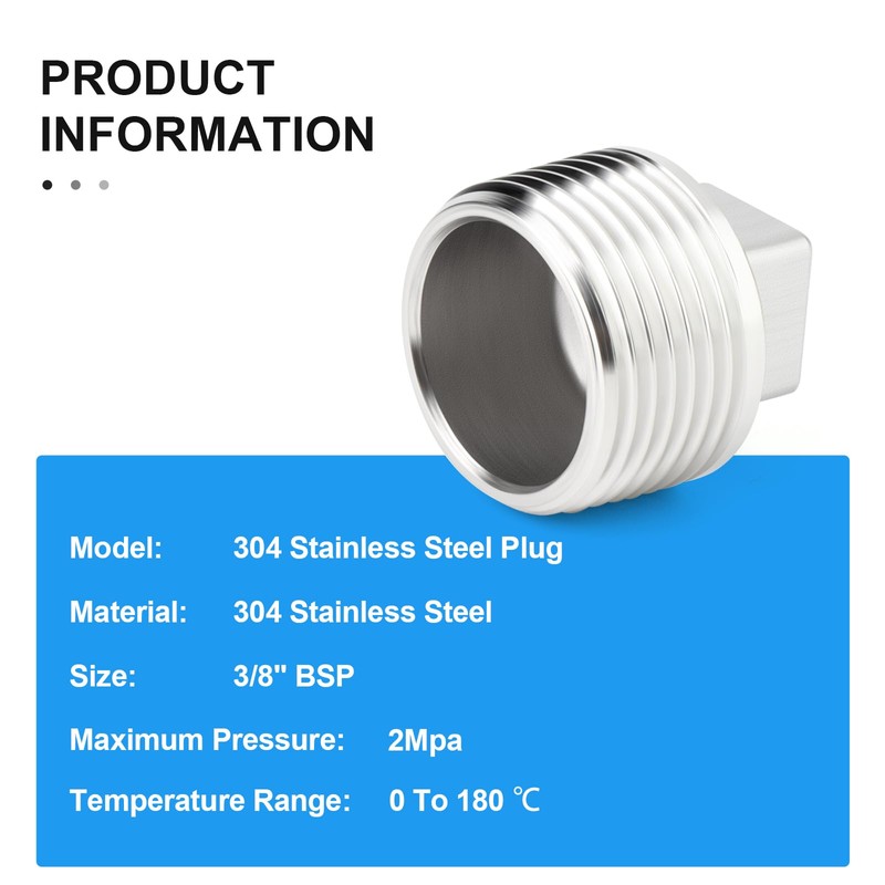 ERGAOBOY 2 Pcs 3/8" BSP Male Outer Square Thread Socket