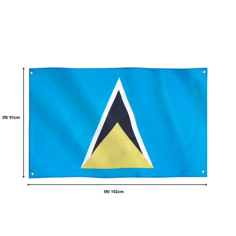 Runesol St Lucia Flag, 91x152cm, 3ft x 5ft, 4 grommets,
