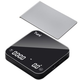 Tuni S1-BP Mini Coffee Scale with Timer, Rechargeable Digital Espresso Scale with Auto Timing, 0.1g/2kg Accurate Scale for Espresso and Pour-Over Coffee