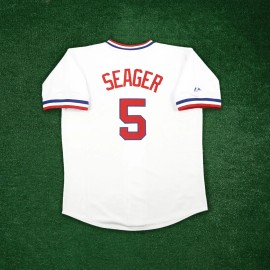 Majestic Corey Seager 1972 Texas Rangers Cooperstown Men's Home White Throwback Jersey - XL