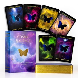 Cosmic Balance Oracle Deck: 48 Gold-Foil Cards with Celestial Butterfly Artwork