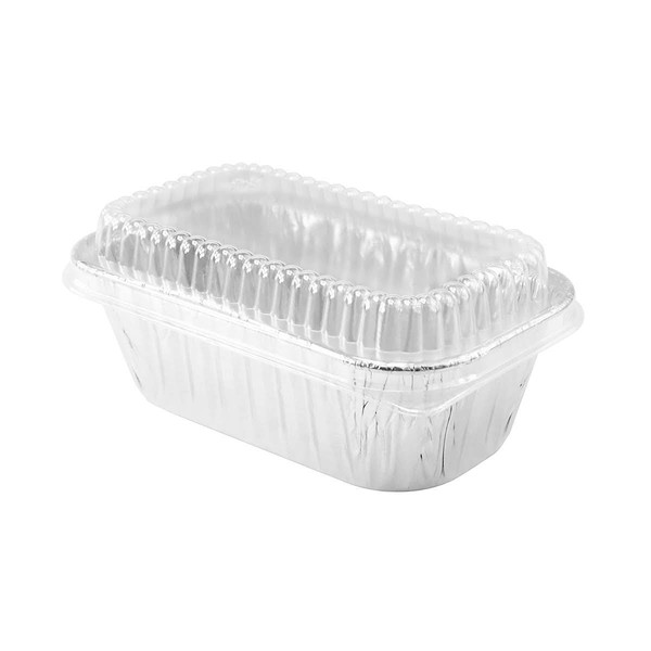 Disposable Aluminum 1 lb. Mini Loaf Pans with Clear Dome Lids- Pack of 20 Pans & 20 Lids