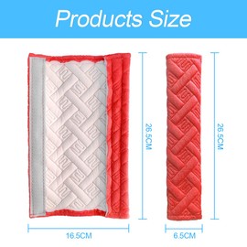 CGEAMDY 2 Pieces Seat Belt Cushion Cover Shoulder Pads for Car Interior Accessories Protective Pads for SUV Car Seat Belt Covers for Adults Kids (Red)