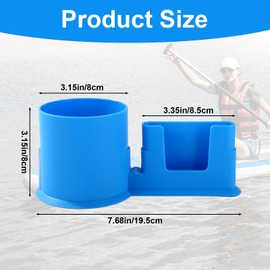 Lyreh 2pcs Paddle Board Cup Holders, PP Material Anti-Toppling Rope-Fixed Kayak Drink Holder for Stand Up Paddle Board Accessories(Blue & Red)
