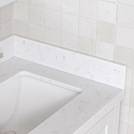 ARIEL 22"x4" Pure White Quartz Vanity Top Side Splash