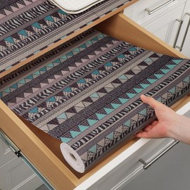 Tatyanna Drawer and Shelf Liner for Kitchen Cabinets Non Adhesive Drawer Liner Non Slip Cabinet Liner Boho Shelf Liners Strong Grip Dresser Cupboard Liner Waterproof Easy to Clean 12IN x 16.4FT