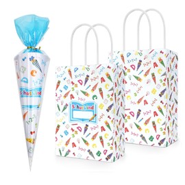 HOWAF 12 School Cones Sibling School Cone School Child School Cone Small First Day of School Gift Bags Sugar Bags Gift Bag First Day of School Gift Bags Children Sugar Bag First Day of School