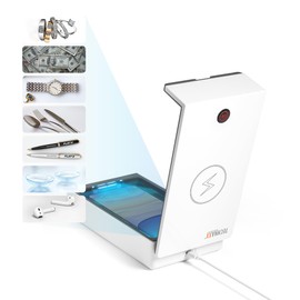 Technaxx UV Disinfection Box TX-148 - Disinfection for Mobile Phones and Items, 99.9% Sterilisation Efficiency, Aroma Oil Chamber, Germs, Wireless Charging 5 W for All Mobile Phones