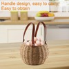 Farmhouse Egg Basket,Large Egg Collecting Basket with Handle,Round Wicker Egg