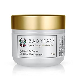 Babyface Hydrate & Glow Oil Free Moisturizer Gel Vitamin B5 & Hyaluronic Acid for Acne Prone Skin, Large Pores