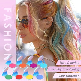 VEOIRXU Pack of 8 Hair Chalk Washable Non-Toxic Hair Chalk for Girls Hair Colour Washable Suitable for Women Children Wedding Make-Up Carnival Temporary Hair Colours Styling