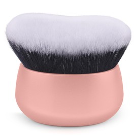 GloréBrochas 75MM Extra Large Self Tanner Kabuki Makeup Brush – Ultra Soft Dense Vegan Bristles for Body Makeup, Bronzer & Foundation–Applies Tanning Mousse, Lotion & Self Tanner–Pink, Wet & Dry