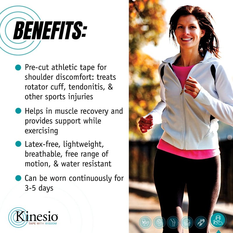 Kinesio Tape - Pre-Cut Shoulder Support - Optimized Athletic Tape