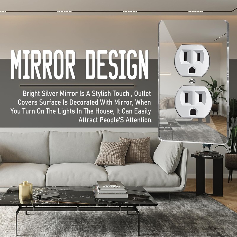 10PC Mirror Light Switch Plates Double hole Outlet 4.72" X