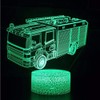 YTDZLTD Optical Illusion 3D Fire Brigade Car Night Light 16
