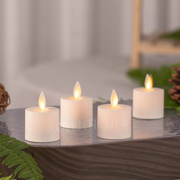Luminara 4PCS Luminara Flameless Moving Wick Remote Tea Lights for