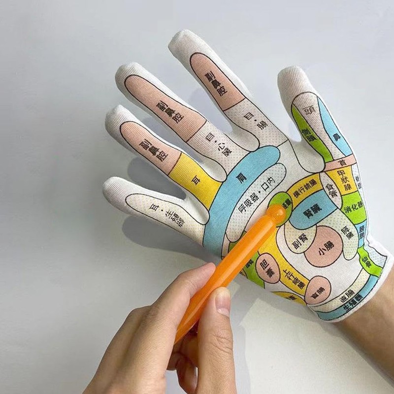 Hand Pressure Point Gloves, Palm and Hand Massage, Fatigue Relief,