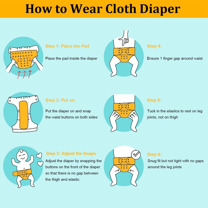 babygoal Reusable Cloth Diaper with Insert for Baby Boys and