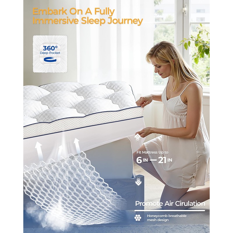 3 Inch Queen Mattress Topper, Extra Thick Memory Foam Mattress