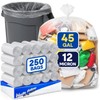 PLASTIC PRINCE 40-45 Gallon Trash Bags, Clear Trash Bags 40"W