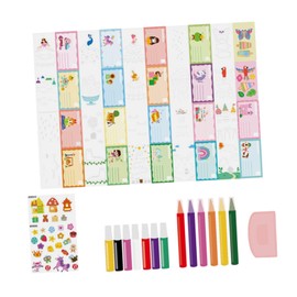 Perfeclan Rainbow Scratch Book Squeegee Art Paint Kit DIY Postcard Scratch Note Pads for Kids for Ages 4-8 Children Novelty Gifts