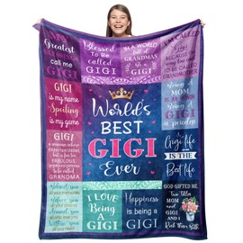 Gevuto Gigi Gifts for Grandma Blankets,Gifts for Gigi Throw 50" x 60",Gigi Birthday Gifts, Nana Gifts from Grandkids,Grammy Gift for Mothers Day,Birthday Gifts for Nana,Great Grandma Gifts Blanket