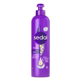 SEDAL Crema para Peinar Liso Perfecto, deja tu cabello liso y fuerte de la raíz a las puntas, con aceite de macadamia, vitamina C y proteína de seda 300 ml